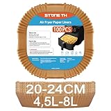 100 Stück Backpapier für Heißluftfritteuse 4,5L-8L, Stone TH 20-24cm Airfryer...