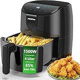 Aigostar Air Fryer 4L, Heißuftfritteuse XXL, Heissluft Fritteusen ohne Öl, 8 Menü,...