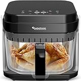 TurboTronic Heißluftfritteuse 5,5 L Glas Airfryer – Digitale Heißluft Fritteuse...
