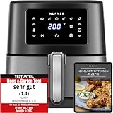 KLAMER Heißluftfritteuse 5,5l XXL, ölfreie Friteuse, 1700W Airfryer mit...